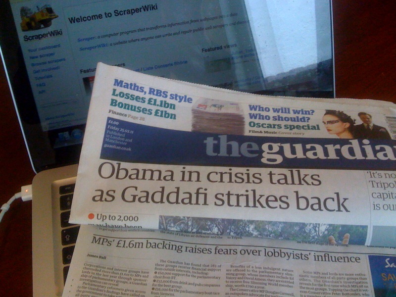 Guardian front page