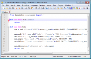 Notepad++ editing databaker recipe